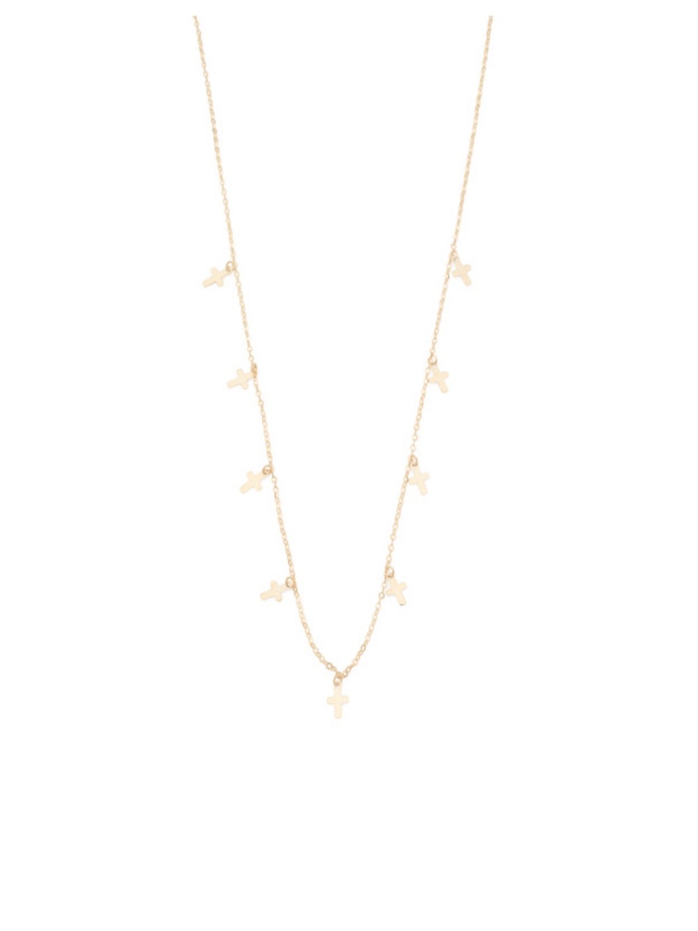14k Gold Cross Charm Necklace